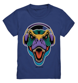 Wütender T-Rex mit Kopfhörern – Dinosaurier Design - Kids Premium Shirt Bright Lights Arts