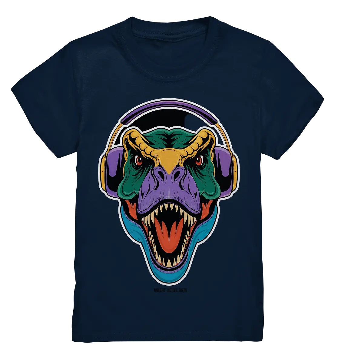 Wütender T-Rex mit Kopfhörern – Dinosaurier Design - Kids Premium Shirt Bright Lights Arts