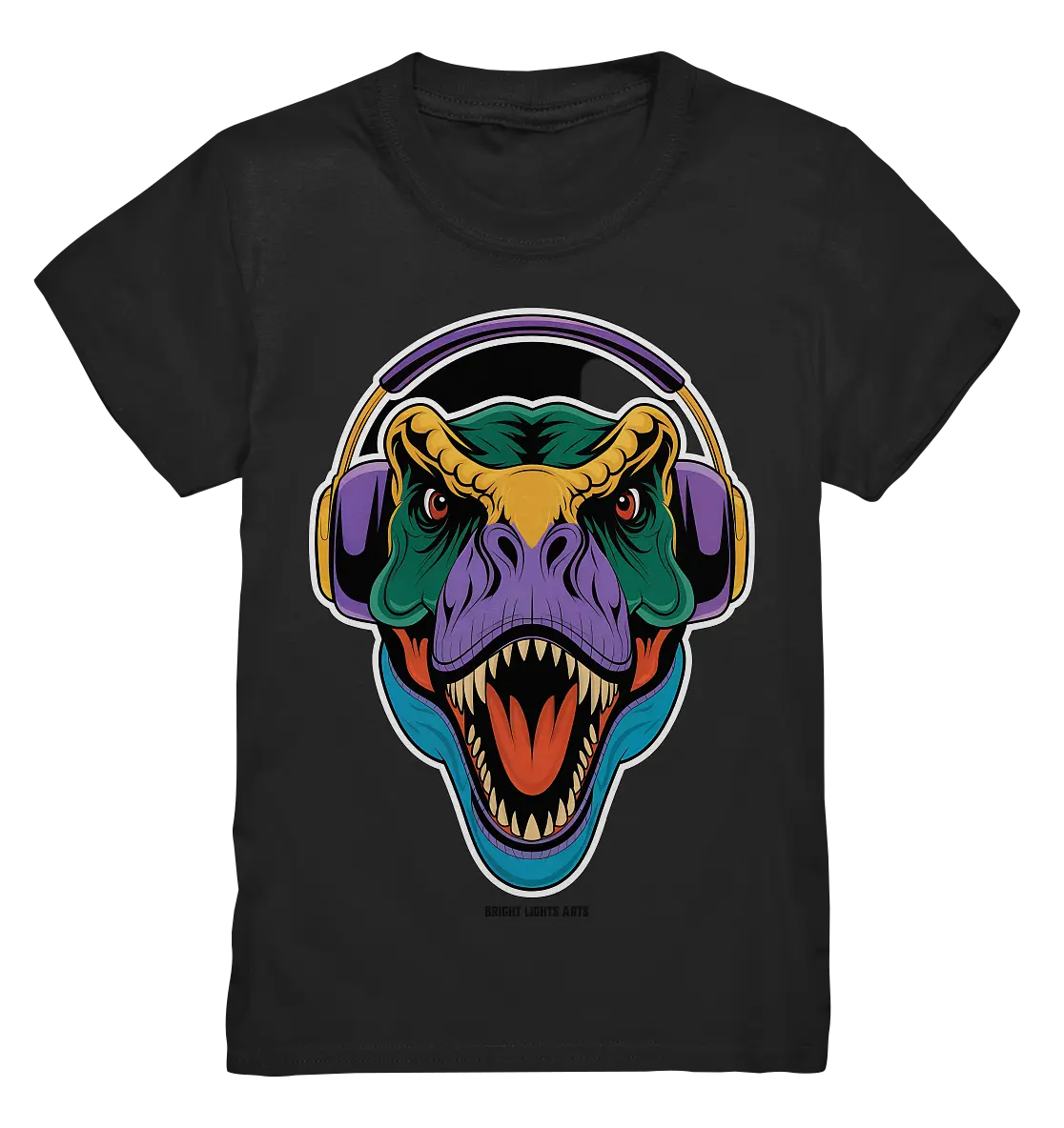 Wütender T-Rex mit Kopfhörern – Dinosaurier Design - Kids Premium Shirt Bright Lights Arts