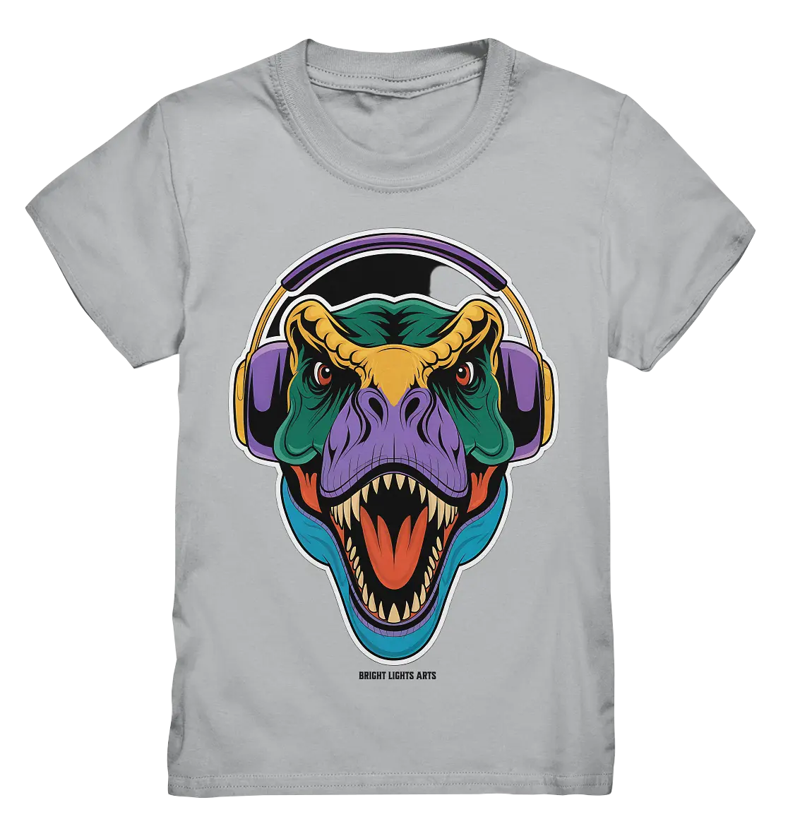 Wütender T-Rex mit Kopfhörern – Dinosaurier Design - Kids Premium Shirt Bright Lights Arts
