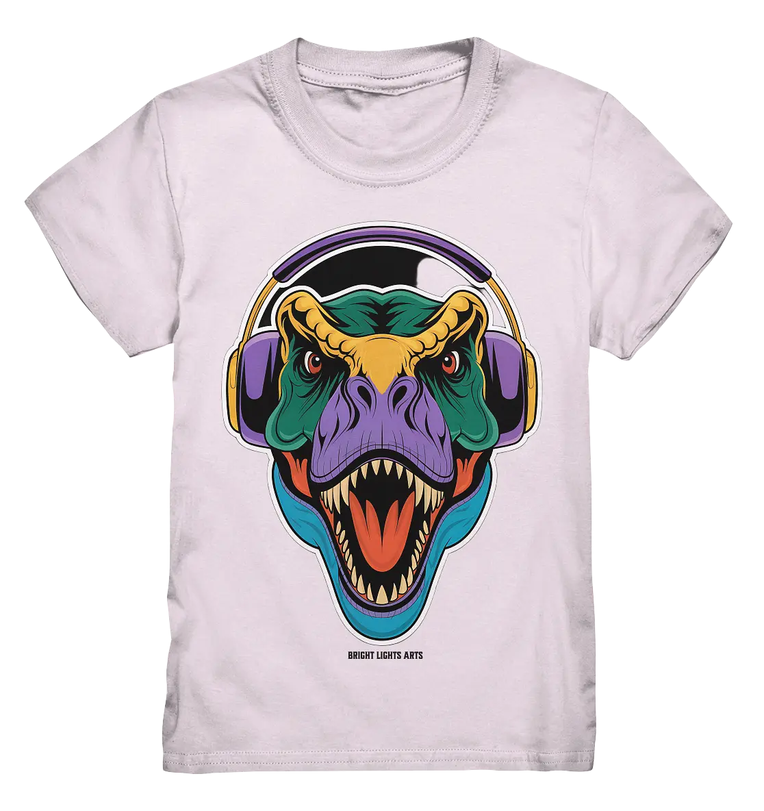 Wütender T-Rex mit Kopfhörern – Dinosaurier Design - Kids Premium Shirt Bright Lights Arts