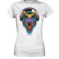 Wütender T-Rex mit Kopfhörern – Dinosaurier Design - Ladies Premium Shirt Bright Lights Arts