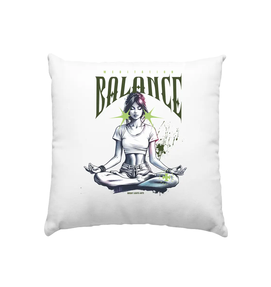 Yoga - Meditation Balance - Wellness & Harmonie - Kissen 40x40cm Bright Lights Arts