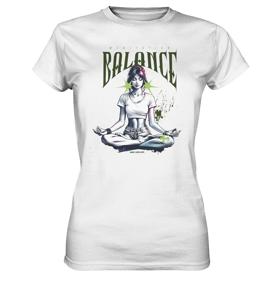 Yoga - Meditation Balance - Wellness & Harmonie - Ladies Premium Shirt Bright Lights Arts