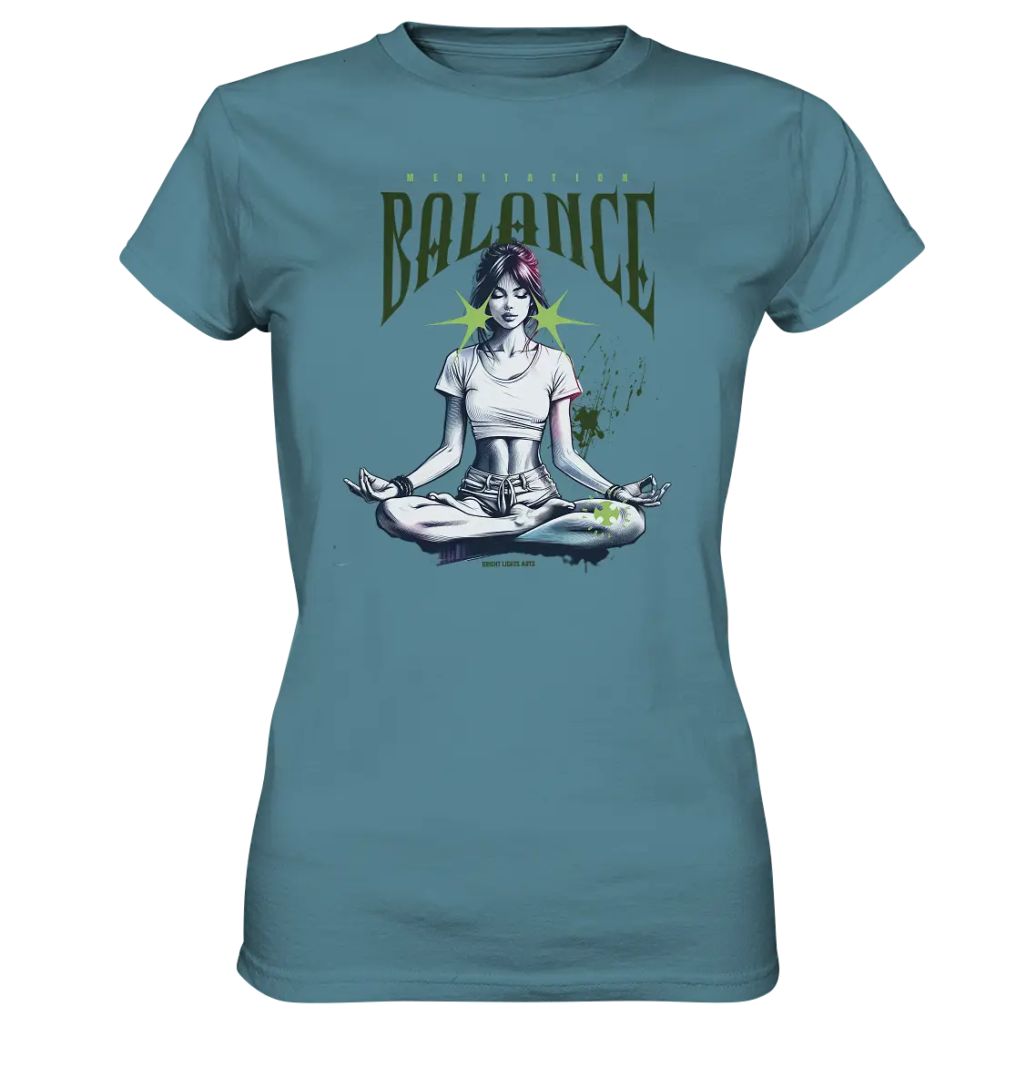 Yoga - Meditation Balance - Wellness & Harmonie - Ladies Premium Shirt Bright Lights Arts