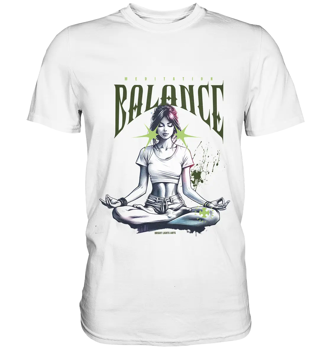 Yoga - Meditation Balance - Wellness & Harmonie - Premium Shirt Bright Lights Arts
