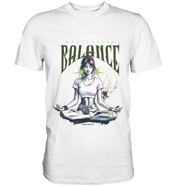 Yoga - Meditation Balance - Wellness & Harmonie - Premium Shirt Bright Lights Arts