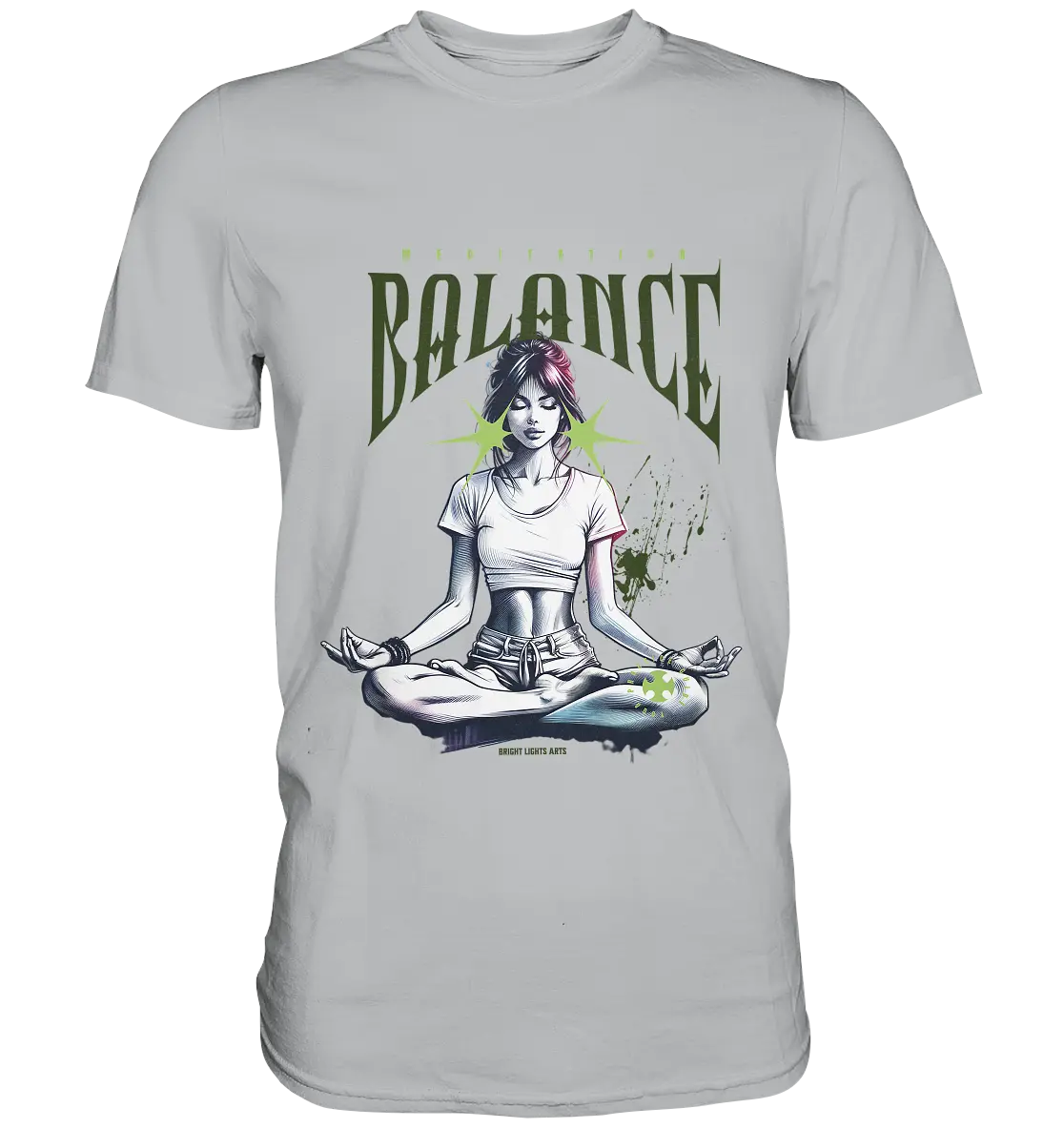 Yoga - Meditation Balance - Wellness & Harmonie - Premium Shirt Bright Lights Arts