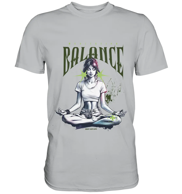 Yoga - Meditation Balance - Wellness & Harmonie - Premium Shirt Bright Lights Arts