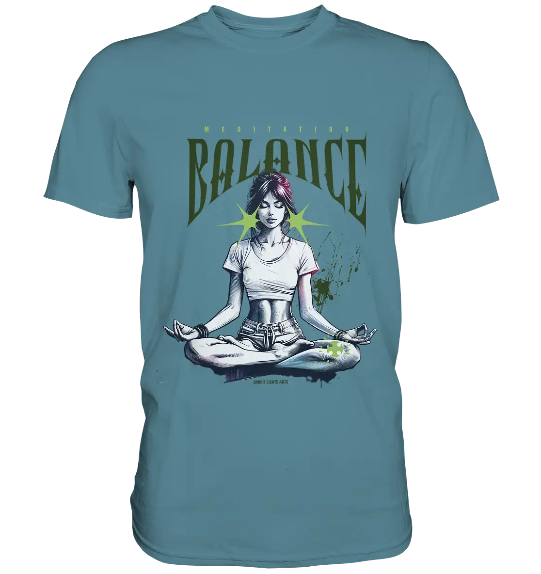 Yoga - Meditation Balance - Wellness & Harmonie - Premium Shirt Bright Lights Arts