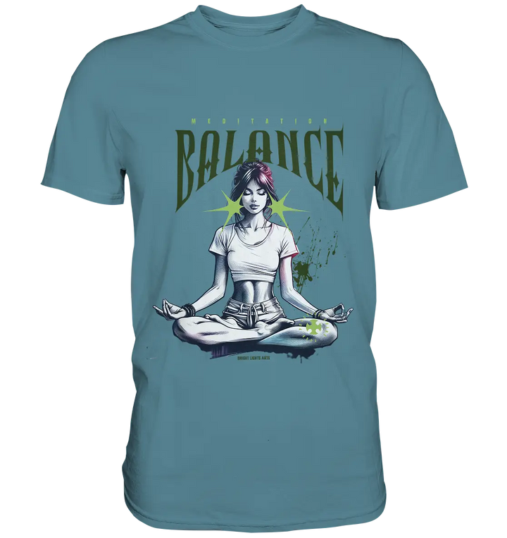 Yoga - Meditation Balance - Wellness & Harmonie - Premium Shirt Bright Lights Arts