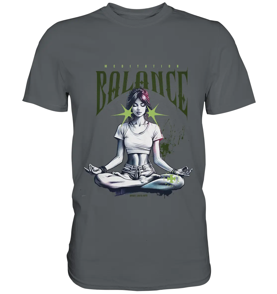Yoga - Meditation Balance - Wellness & Harmonie - Premium Shirt Bright Lights Arts