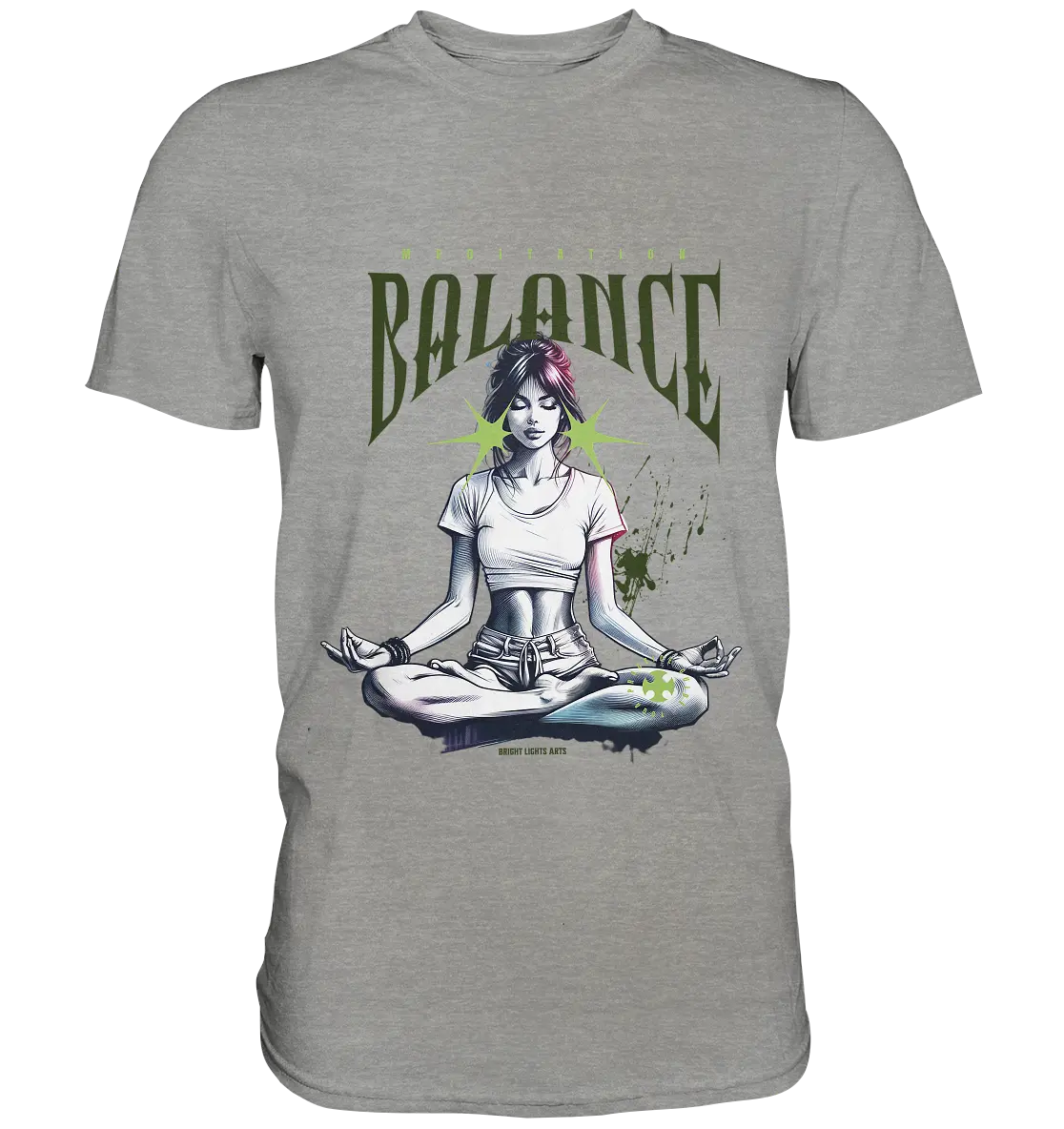 Yoga - Meditation Balance - Wellness & Harmonie - Premium Shirt Bright Lights Arts