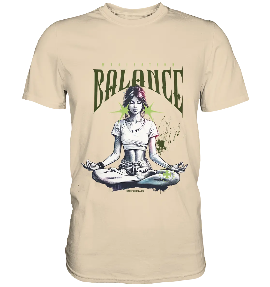 Yoga - Meditation Balance - Wellness & Harmonie - Premium Shirt Bright Lights Arts