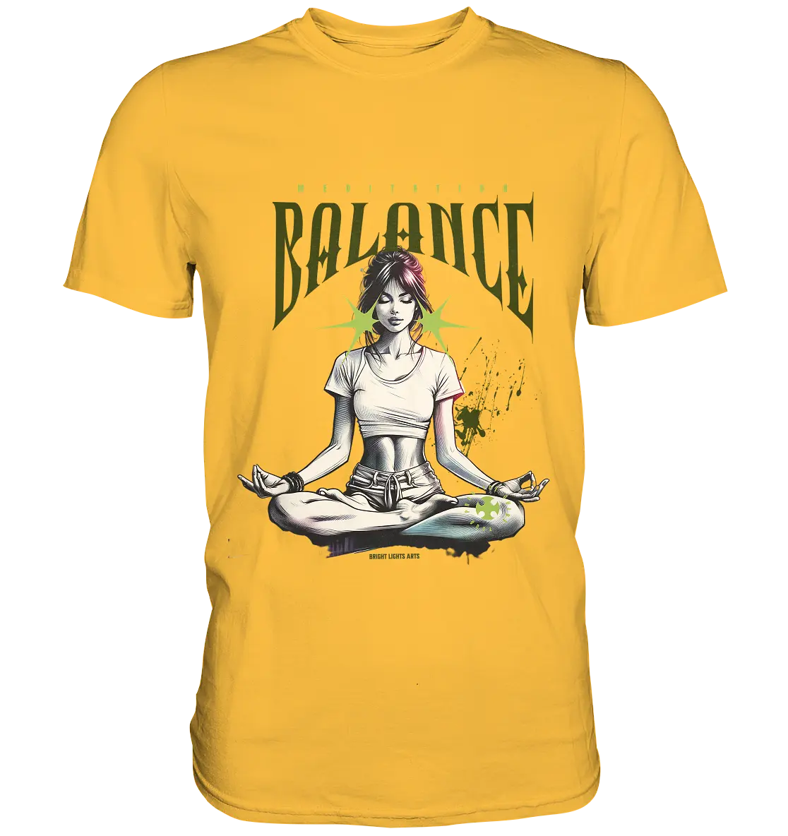 Yoga - Meditation Balance - Wellness & Harmonie - Premium Shirt Bright Lights Arts