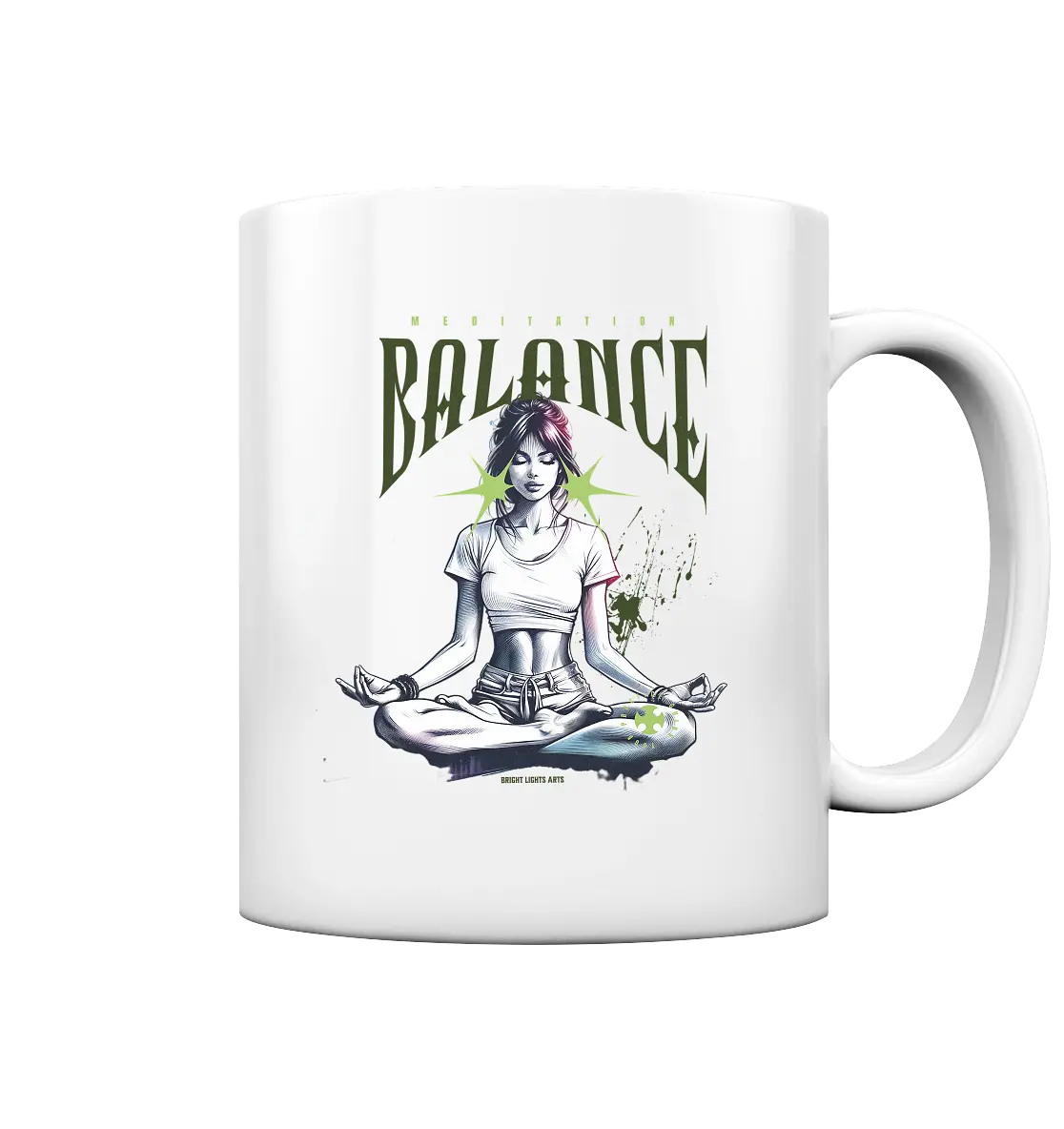 Yoga - Meditation Balance - Wellness & Harmonie - Tasse glossy Bright Lights Arts