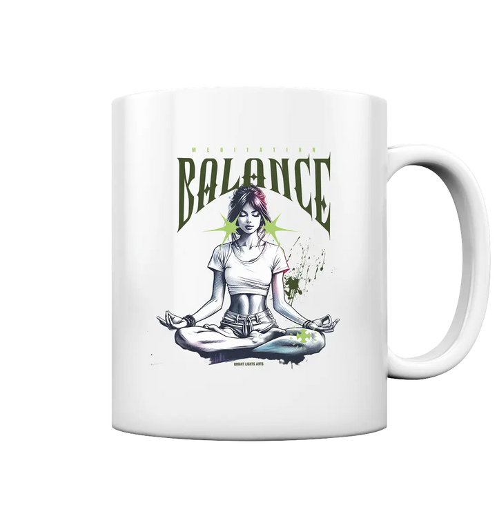 Yoga - Meditation Balance - Wellness & Harmonie - Tasse glossy Bright Lights Arts