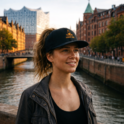 Inner Fire Snapback Cap Schwarz – Spirituelle Cap Yoga & Streetwear