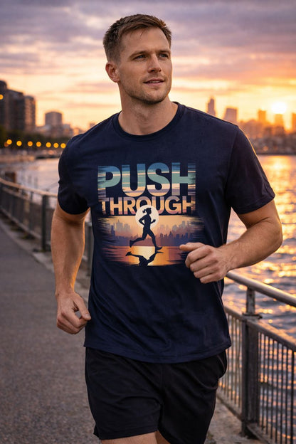 Premium T-Shirt mit PUSH THROUGH von Bright Light Arts im sportlichen Lifestyle-Look