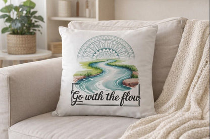 issen mit River Mandala Flow – ruhiges Natur- und Mandala-Motiv für Zuhause