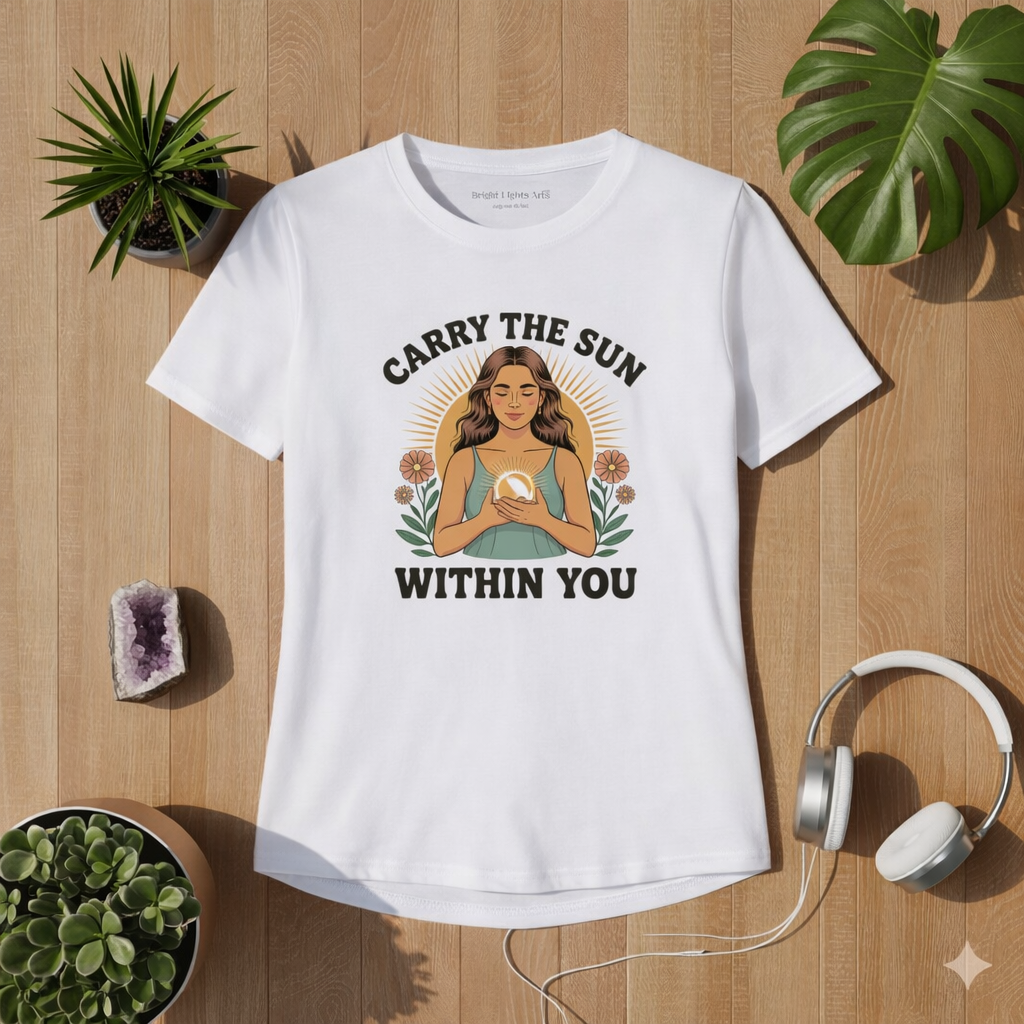 Carry the Sun Within You Damen Sport T-Shirt – Atmungsaktiv | Yoga & Fitness Performance