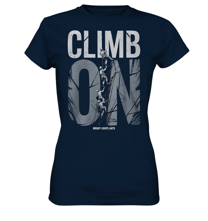 CLIMB ON – Abenteuerliches Kletter - Design mit Teamgeist - Ladies Premium Shirt - Bright Lights Arts