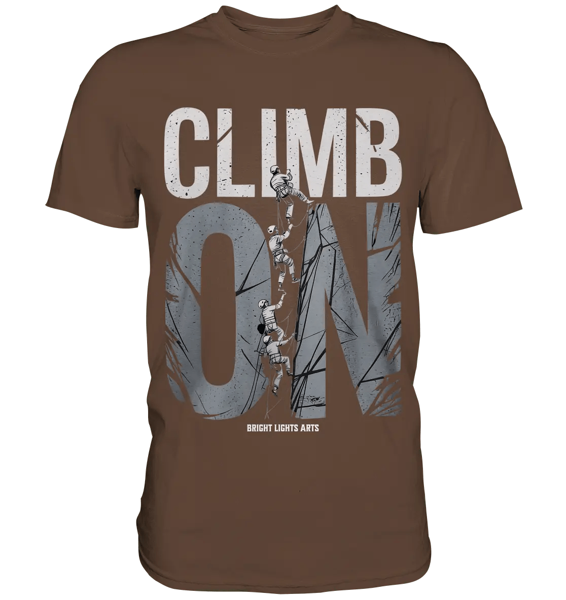 CLIMB ON – Abenteuerliches Kletter - Design mit Teamgeist - Premium Shirt - Bright Lights Arts