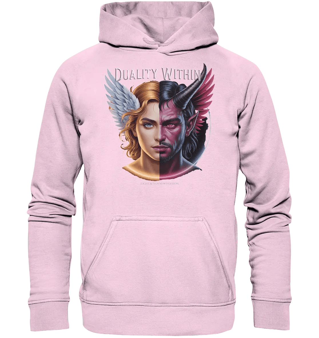 Dualität in uns – Engel & Dämon im Gleichgewicht ???????? - Basic Unisex Hoodie - Bright Lights Arts