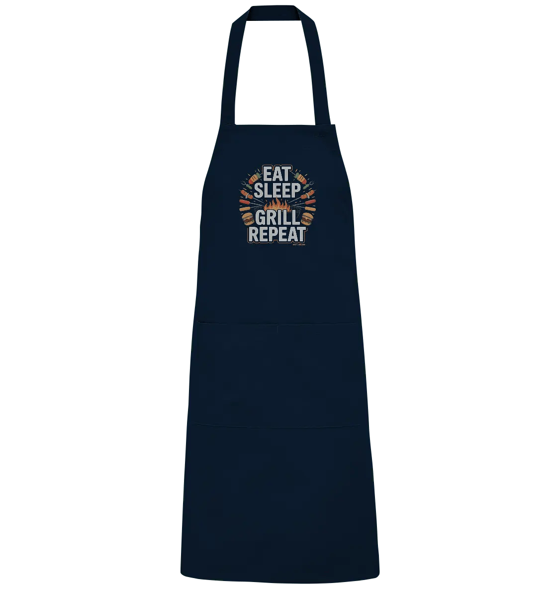 EAT SLEEP GRILL REPEAT – Perfektes BBQ - Motiv für Grillfans - Organic Grillschürze - Bright Lights Arts
