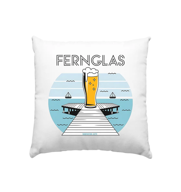 fernglas - Biergenuss am Steg - Kissen 40x40cm Bright Lights Arts