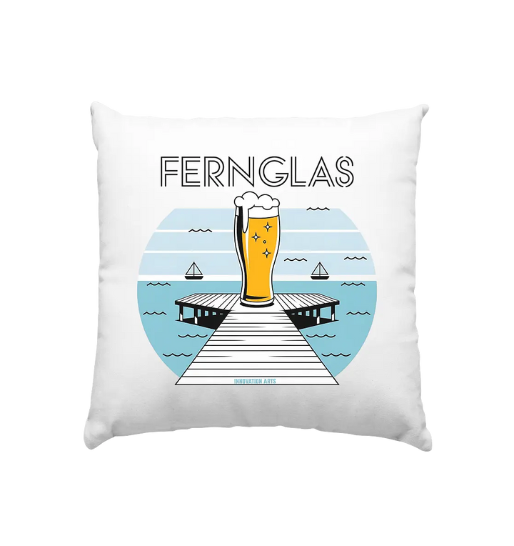 fernglas - Biergenuss am Steg - Kissen 40x40cm Bright Lights Arts