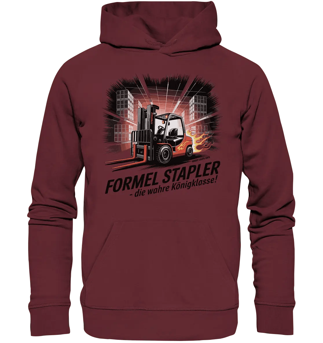 Formel Stapler – Die Königsklasse der Flurförderfahrzeuge - Organic Hoodie - Bright Lights Arts