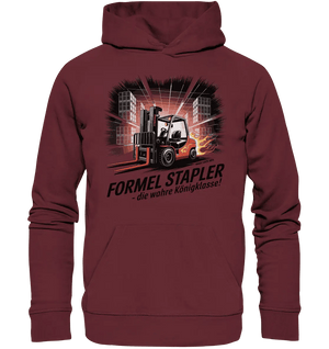 Formel Stapler – Die Königsklasse der Flurförderfahrzeuge - Organic Hoodie - Bright Lights Arts
