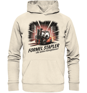 Formel Stapler – Die Königsklasse der Flurförderfahrzeuge - Organic Hoodie - Bright Lights Arts