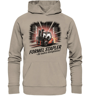 Formel Stapler – Die Königsklasse der Flurförderfahrzeuge - Organic Hoodie - Bright Lights Arts