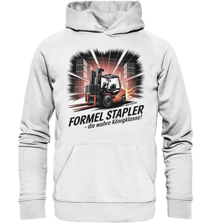 Formel Stapler – Die Königsklasse der Flurförderfahrzeuge - Organic Hoodie - Bright Lights Arts