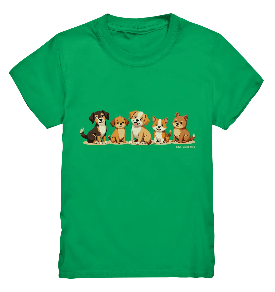 Fünf süße Cartoon - Hunde – Perfektes Geschenk für Hundefreunde - Kids Premium Shirt - Bright Lights Arts
