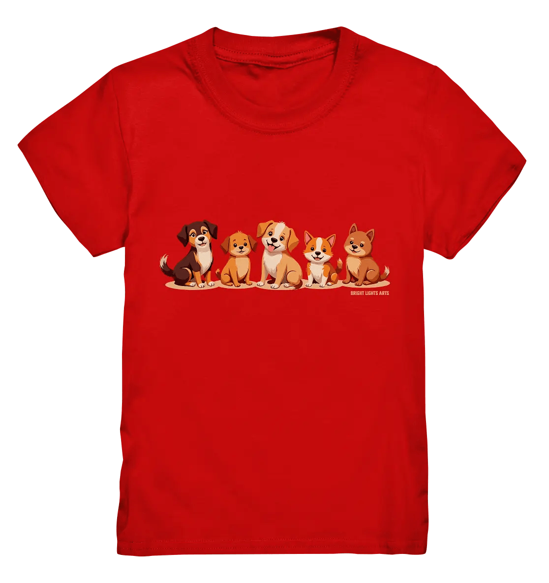 Fünf süße Cartoon - Hunde – Perfektes Geschenk für Hundefreunde - Kids Premium Shirt - Bright Lights Arts