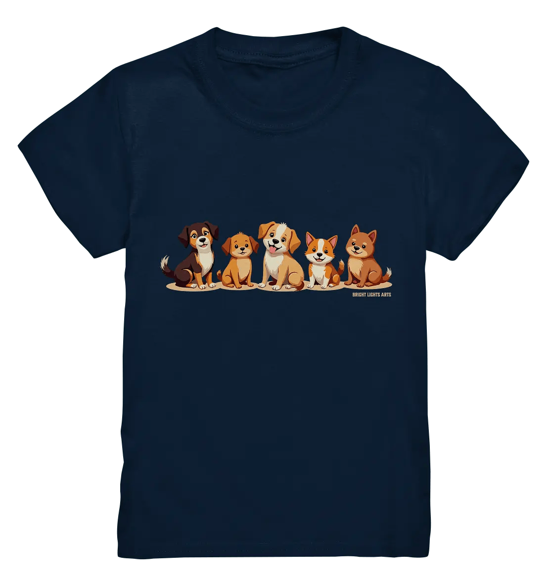 Fünf süße Cartoon - Hunde – Perfektes Geschenk für Hundefreunde - Kids Premium Shirt - Bright Lights Arts