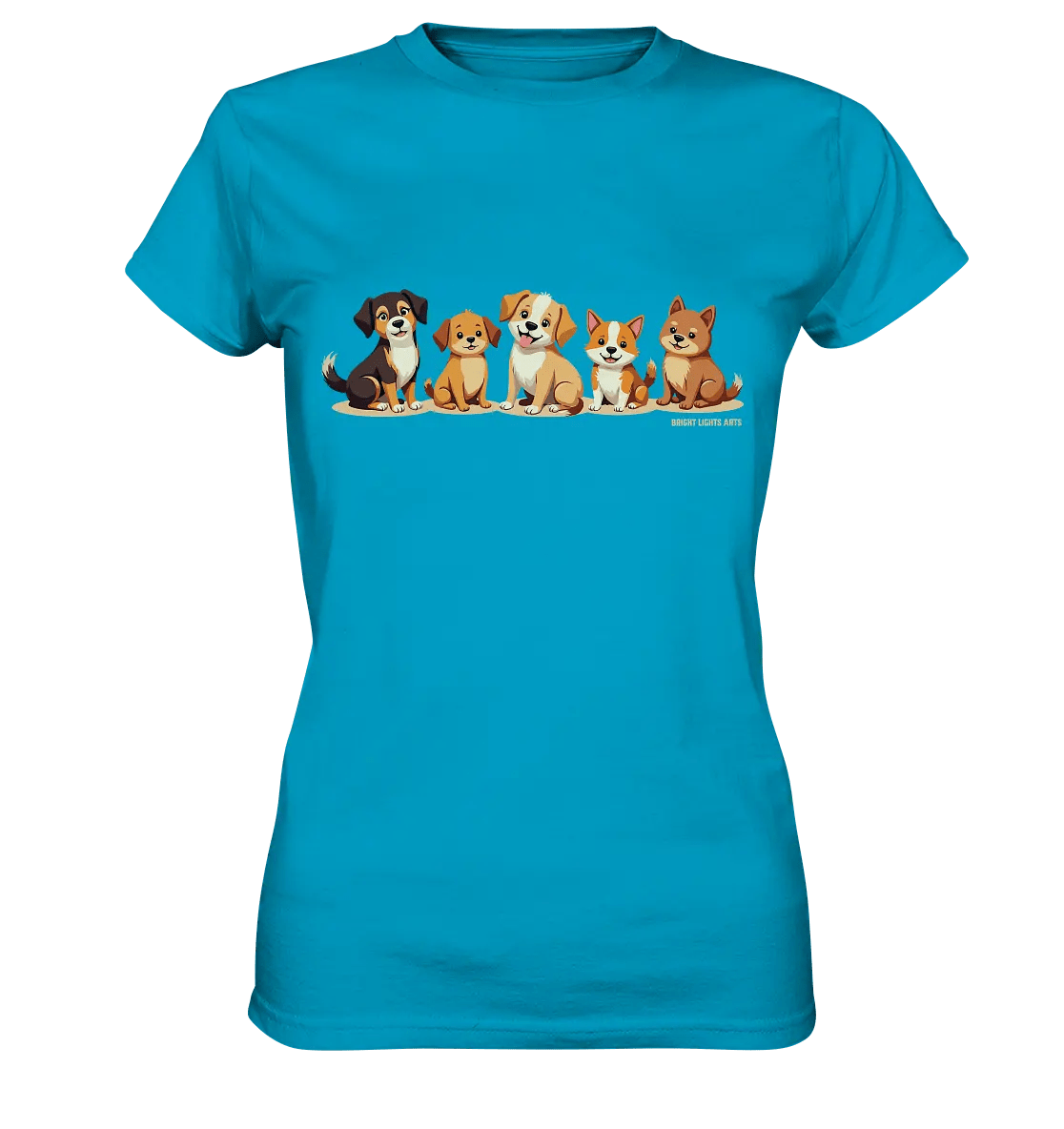 Fünf süße Cartoon - Hunde – Perfektes Geschenk für Hundefreunde - Ladies Premium Shirt - Bright Lights Arts