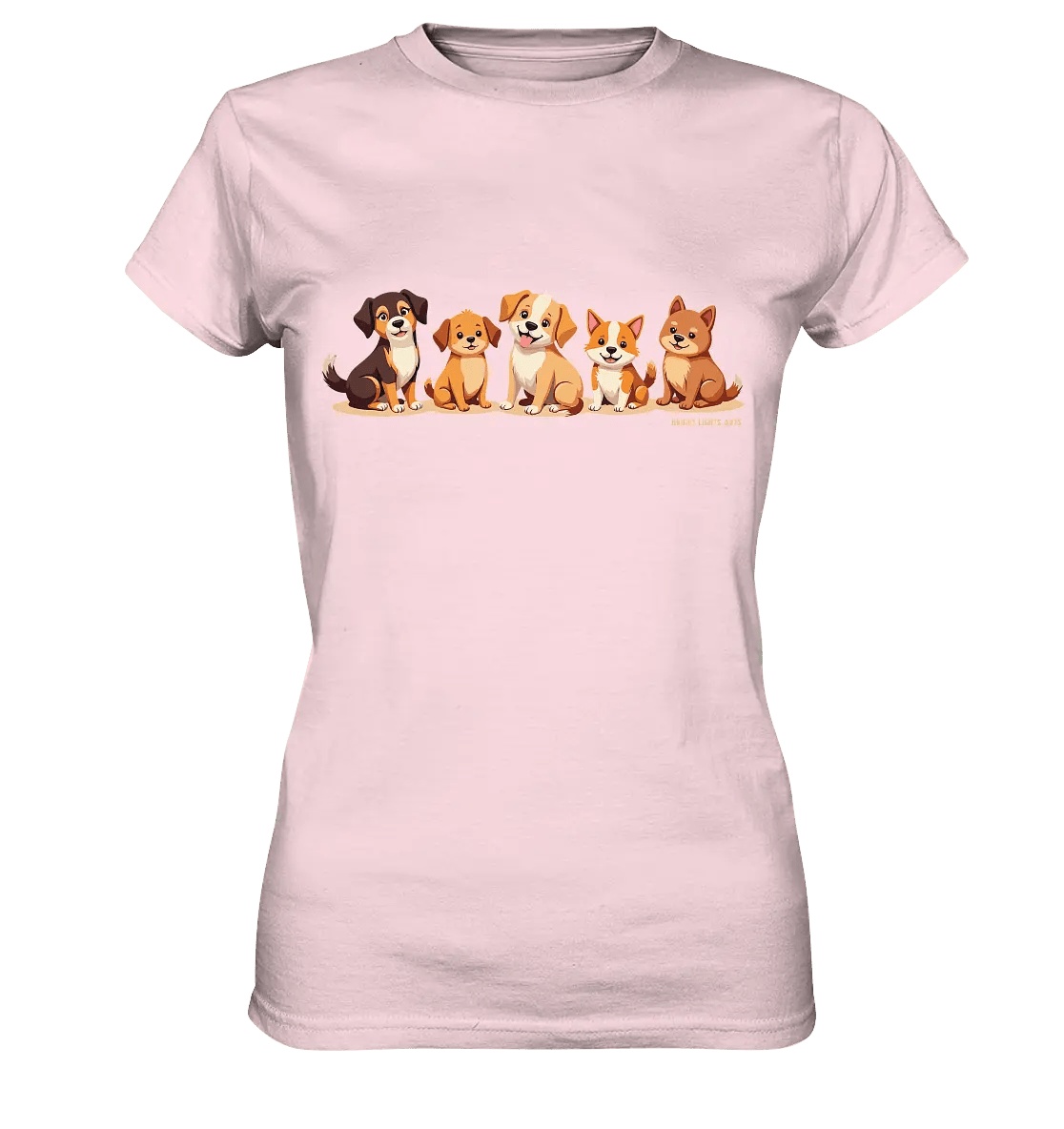 Fünf süße Cartoon - Hunde – Perfektes Geschenk für Hundefreunde - Ladies Premium Shirt - Bright Lights Arts