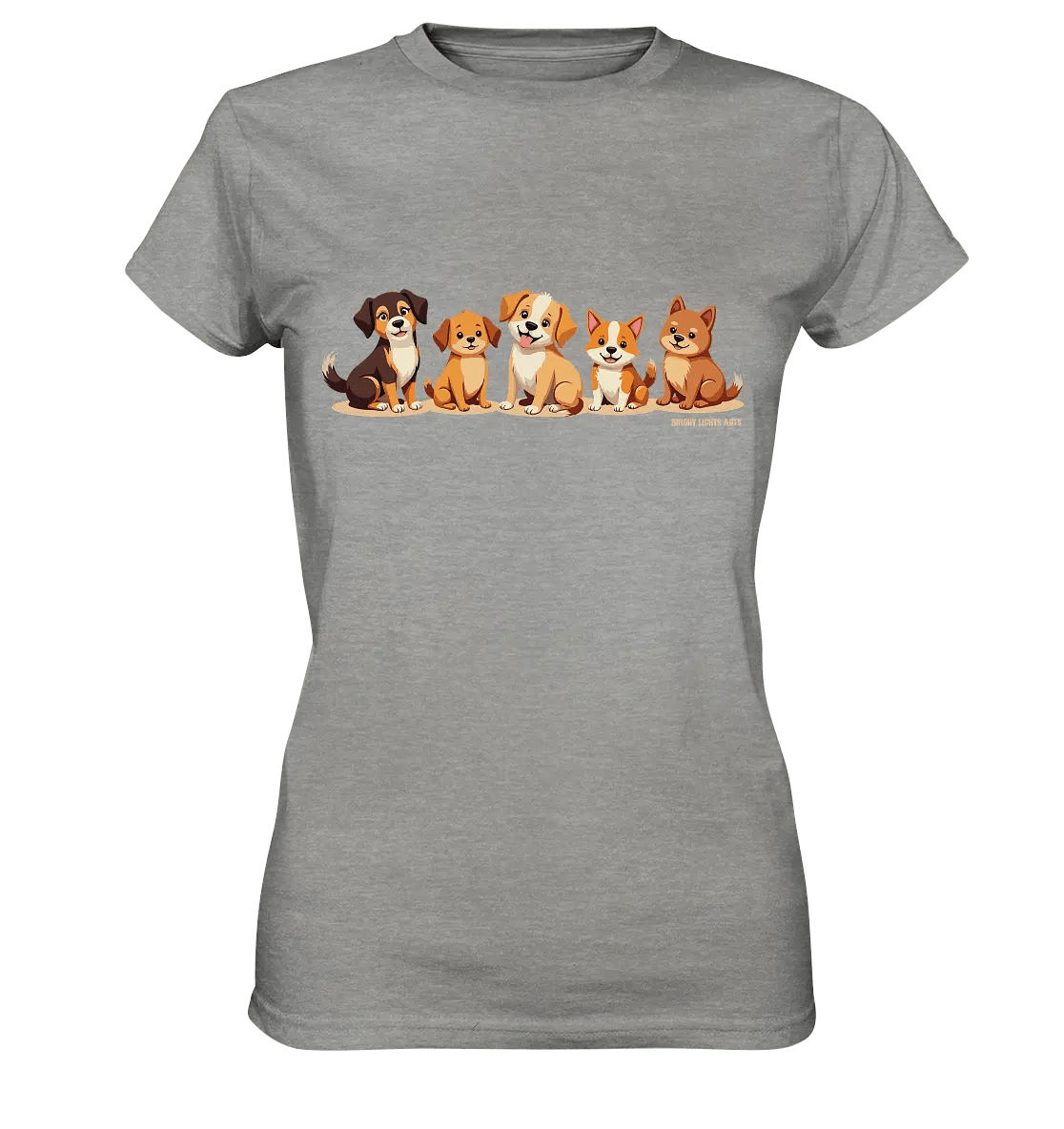 Fünf süße Cartoon - Hunde – Perfektes Geschenk für Hundefreunde - Ladies Premium Shirt - Bright Lights Arts