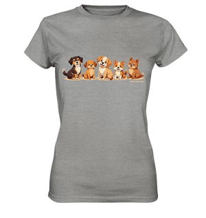Fünf süße Cartoon - Hunde – Perfektes Geschenk für Hundefreunde - Ladies Premium Shirt - Bright Lights Arts
