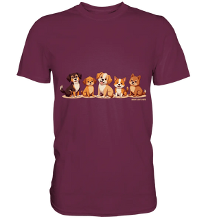 Fünf süße Cartoon - Hunde – Perfektes Geschenk für Hundefreunde - Premium Shirt - Bright Lights Arts