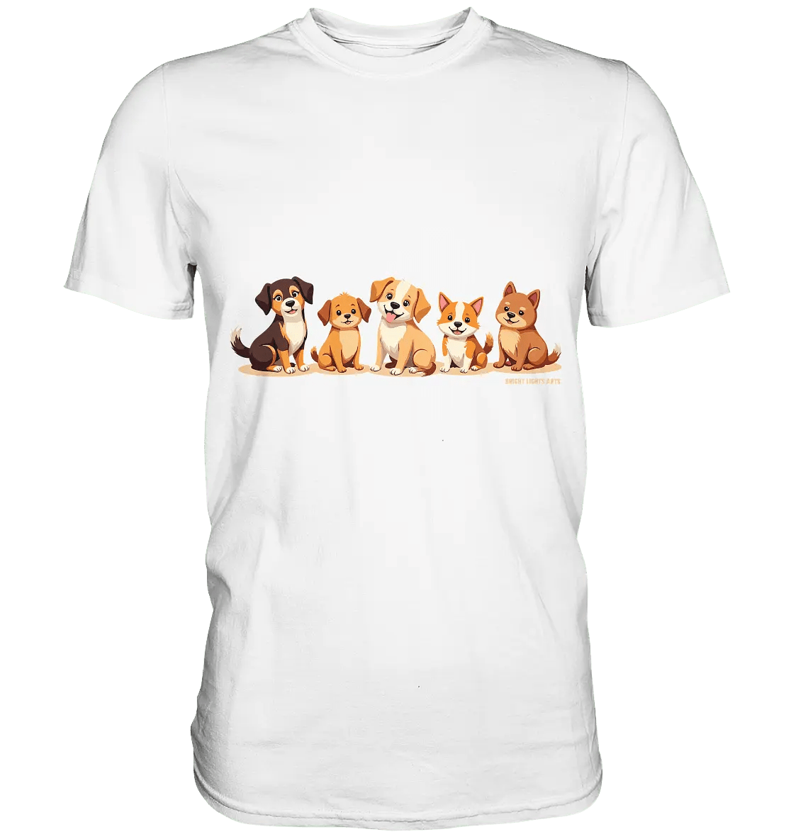 Fünf süße Cartoon - Hunde – Perfektes Geschenk für Hundefreunde - Premium Shirt - Bright Lights Arts