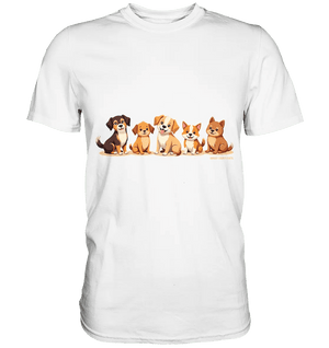 Fünf süße Cartoon - Hunde – Perfektes Geschenk für Hundefreunde - Premium Shirt - Bright Lights Arts
