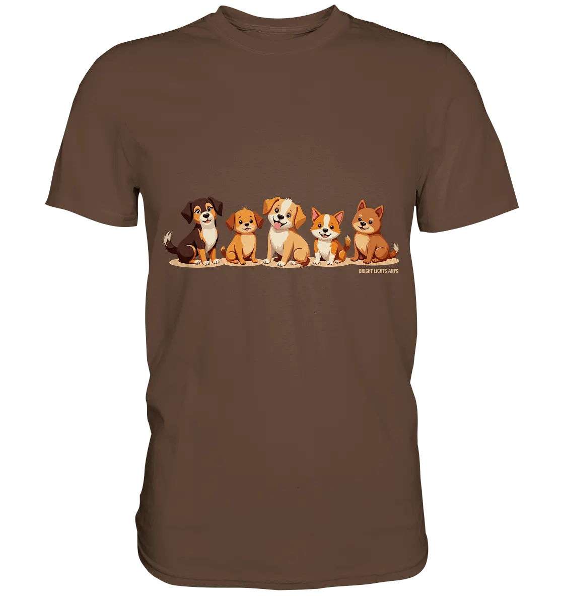 Fünf süße Cartoon - Hunde – Perfektes Geschenk für Hundefreunde - Premium Shirt - Bright Lights Arts