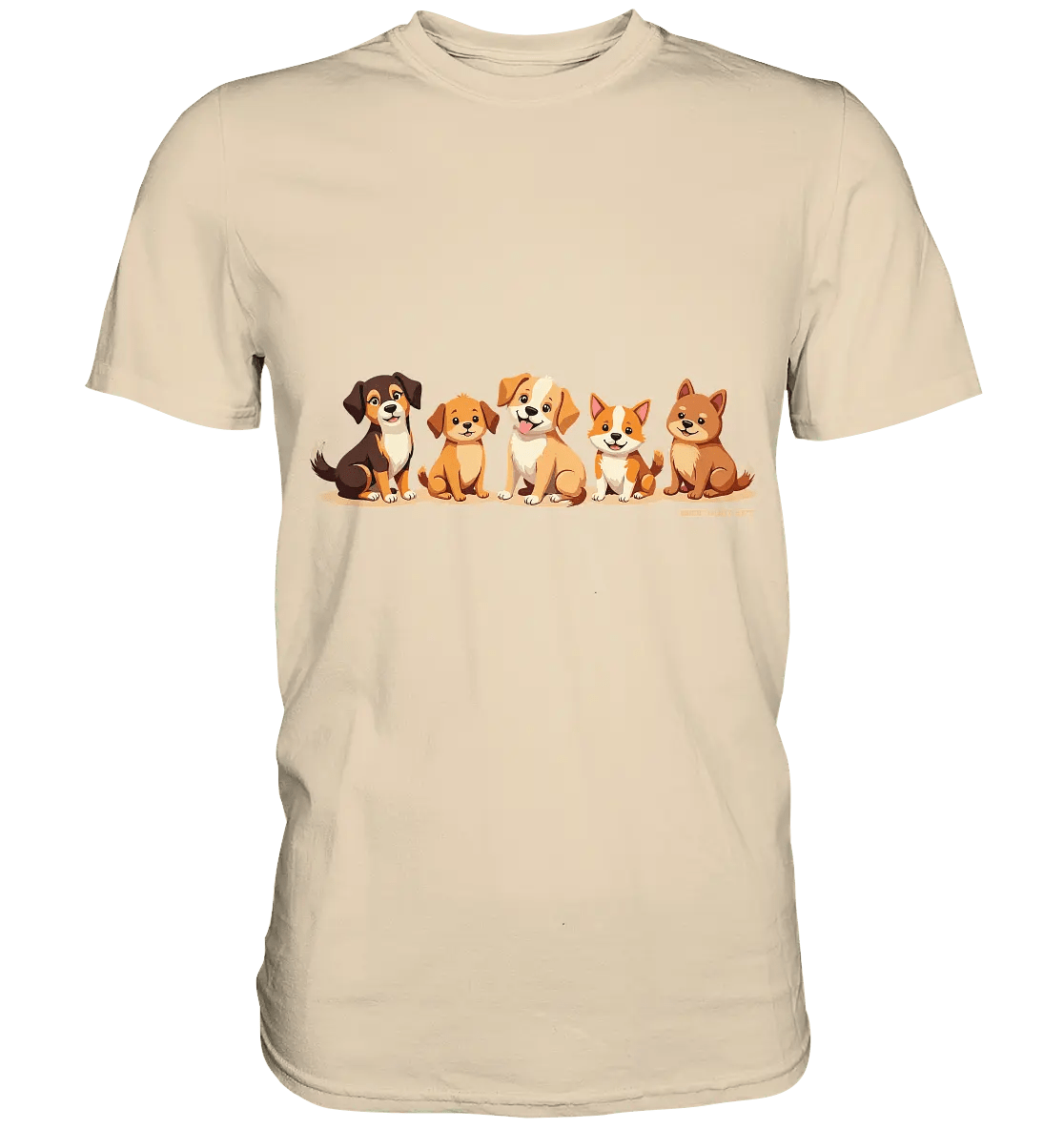 Fünf süße Cartoon - Hunde – Perfektes Geschenk für Hundefreunde - Premium Shirt - Bright Lights Arts