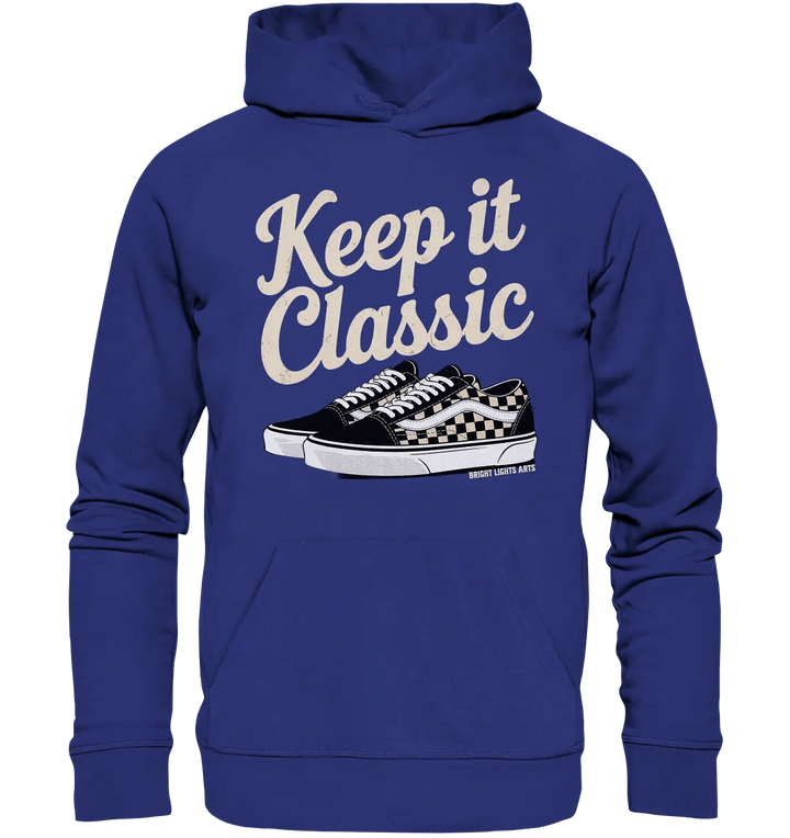Keep It Classic – Retro - Design mit kultigen Sneakern - Organic Hoodie - Bright Lights Arts