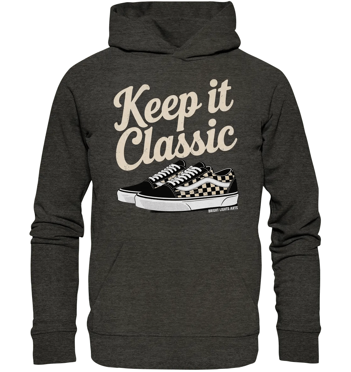 Keep It Classic – Retro - Design mit kultigen Sneakern - Organic Hoodie - Bright Lights Arts